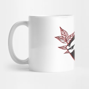 Geometric Leaf Diamond with Flora Silohettes Mug